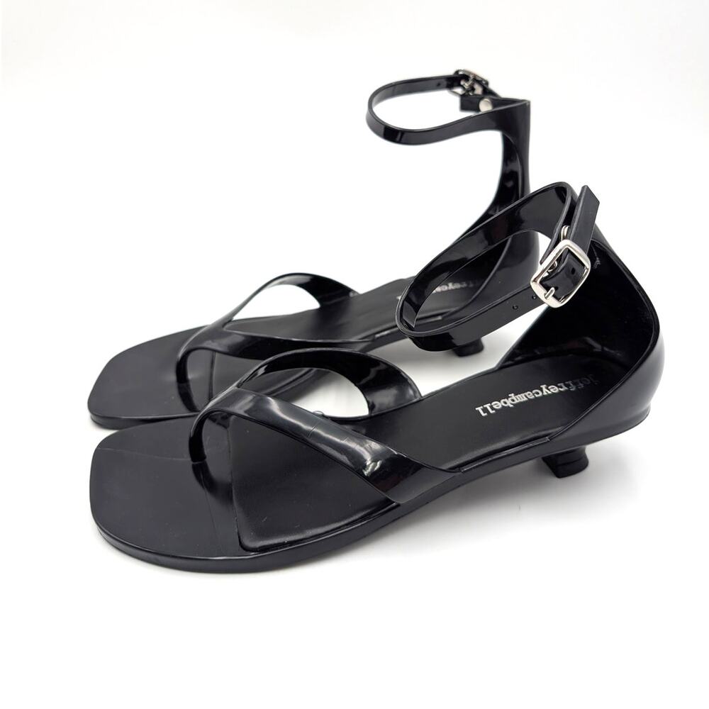 Jeffrey Campbell Gummy Ankle Strap Heel Sandals Women's Black Size US7 EU38